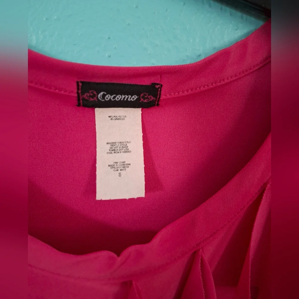 Cocomo Ruffled Hot Pink Sleeveless Women's Small Pull Over Top Pre-owned - Picture 4 of 6